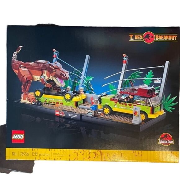 Lego Jurassic Park T Rex Breakout Dinosaur Scene 76956 New Sealed Gift - Picture 1 of 9